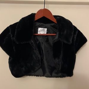 Justice faux fur short coat